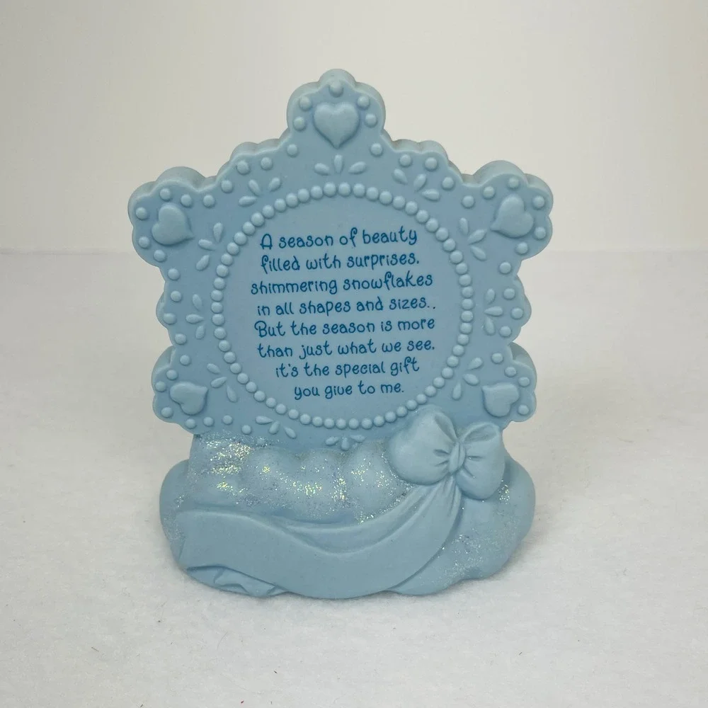 Precious Moments Sharing Our Season Together Blue Snowflake Figurine Winter Sled
